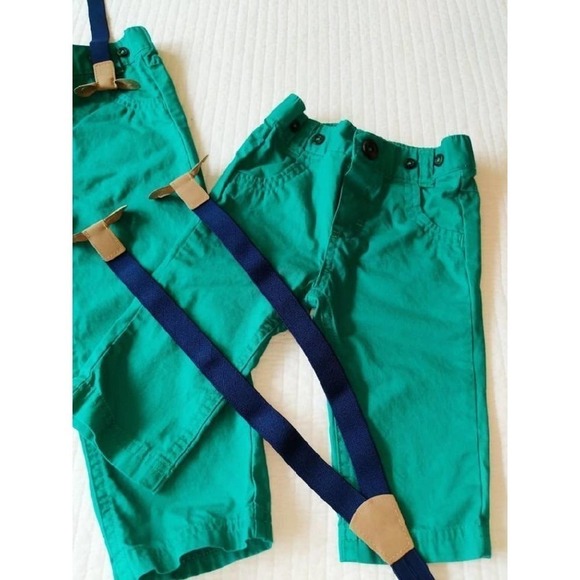 Cat & Jack 3-6 Month Green Suspender Pants 3-6m - Picture 1 of 4